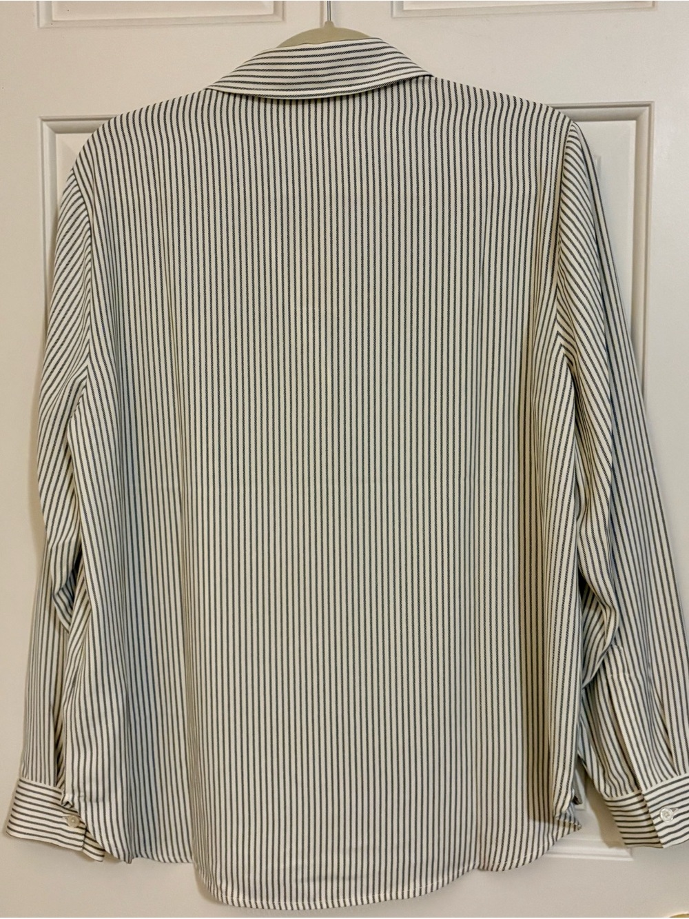 Michael Kors Women’s Vertical Stripe Dress Shirt - White and Black - Picture 2 of 6